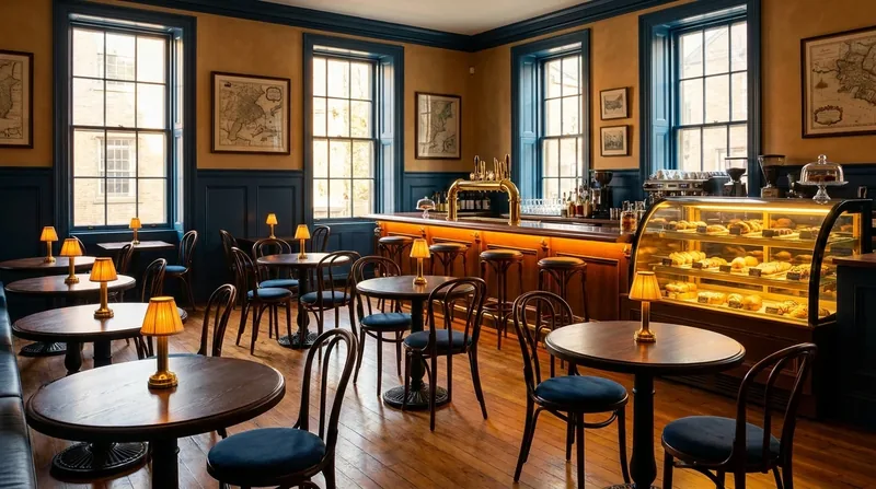 Warm cafe interior with bistro tables, How to Start a Restaurant in Nebraska