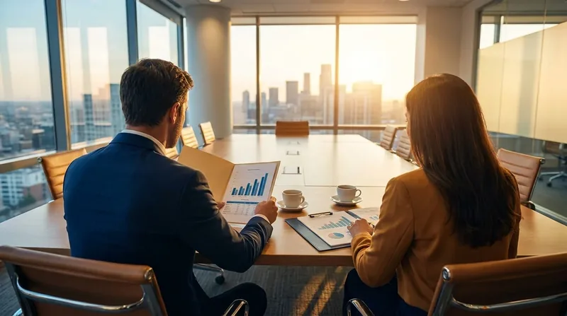 Advisors reviewing growth charts at a conference table, How to Start or Sell a Franchise in Nebraska