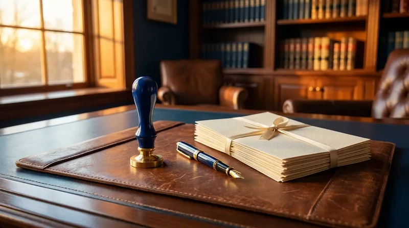 Embossing seal, pen and documents on a desk, Nebraska Occupational Licensing Guide